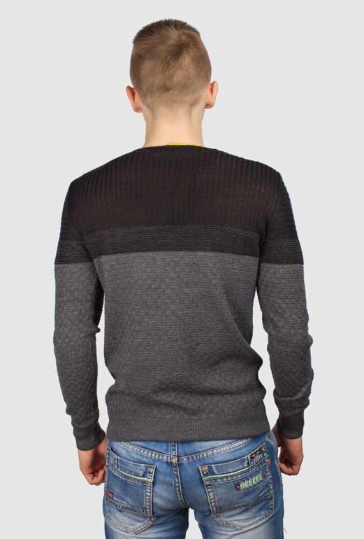 Кофта Cottre 4606 двобарвна чорна сіра