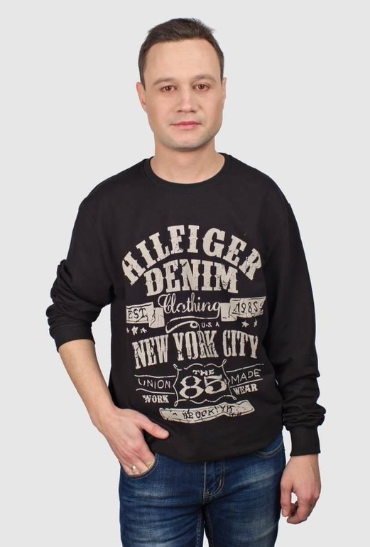 Кофта Tommy Hilfiger MH318 чорна з написом