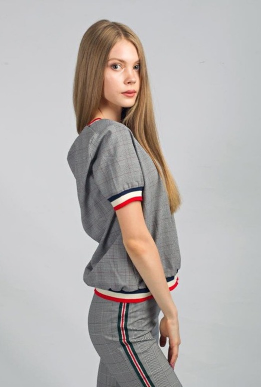 Кофта Mari Time 1316 18 сіра в клітинку