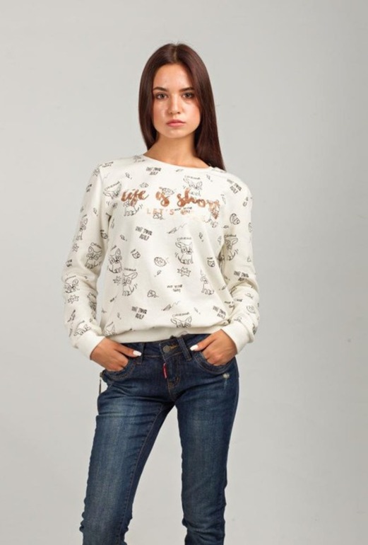 Кофта OLIKA MH802 біла з малюнками