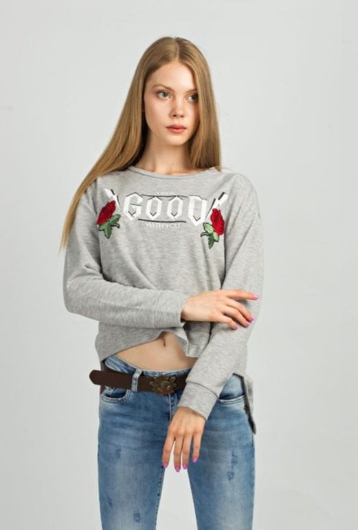Кофта MDG Fashion MH801 сіра