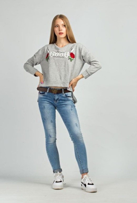 Кофта MDG Fashion MH801 сіра. Фото 7