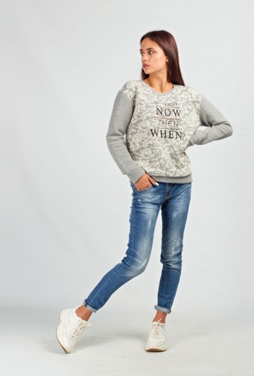 Кофта MDG Fashion MH816 сіра. Фото 6
