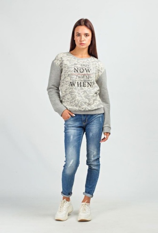 Кофта MDG Fashion MH816 сіра. Фото 7