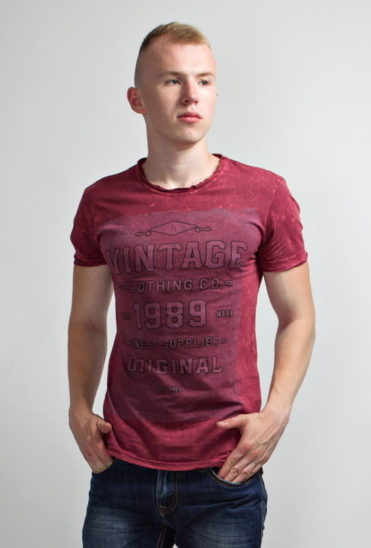 Футболка Daniel and Jones DJ291 бордовая. Фото 4
