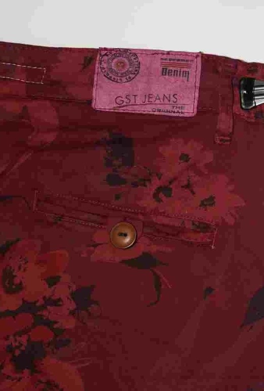 Шорти GST jeanswear MH128 червоні з квітковим принтом (50128). Фото 4